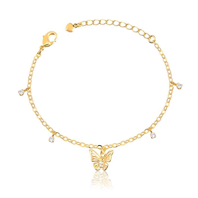 PULSEIRA FOLHEADO BORBOLETA PONTO DE LUZ - INFANTIL