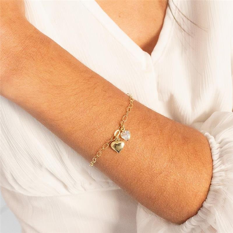 PULSEIRA FOLHEADA CORAÇÃO - 18 CM