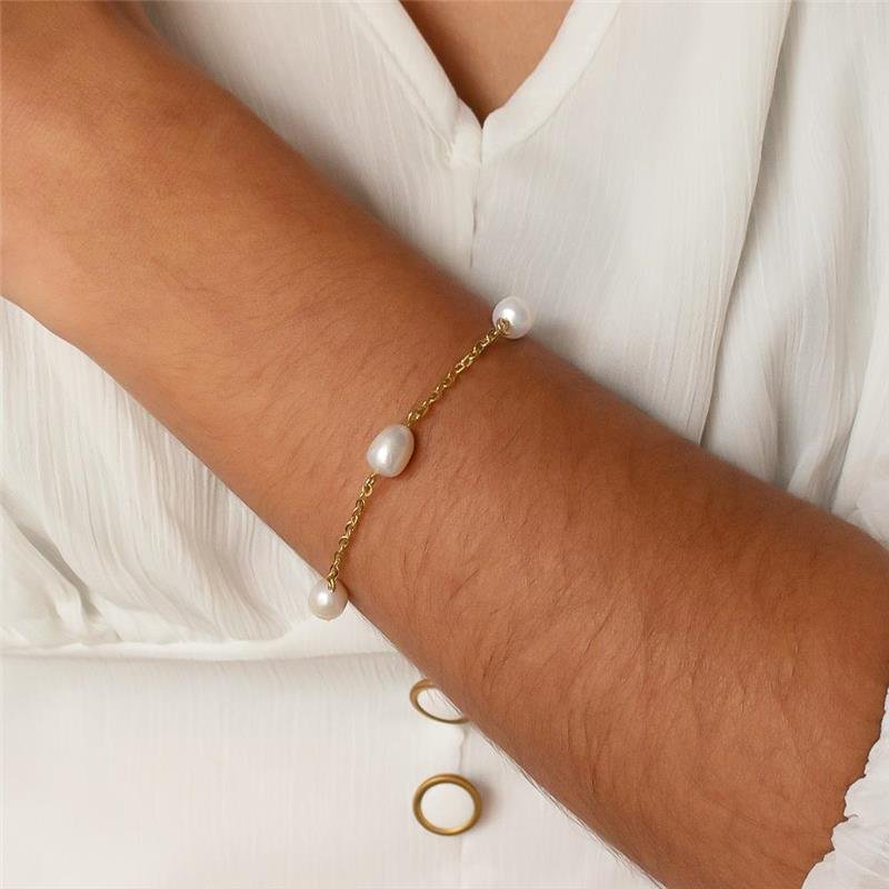 PULSEIRA FOLHEADA PÉROLA BARROCA