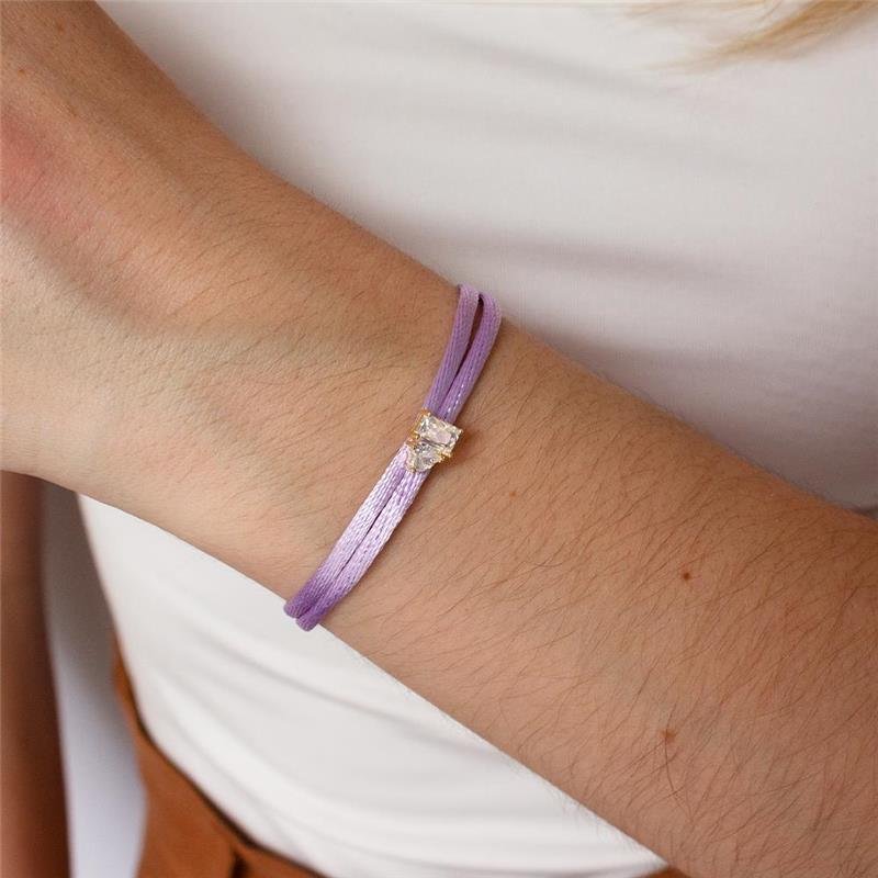 PULSEIRA FOLHEADA CORDÃO ROXO PONTO DE LUZ