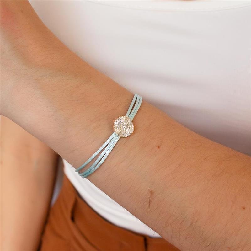 PULSEIRA FOLHEADA CORDÃO CIRCULO AMASSADO CRAVEJADO