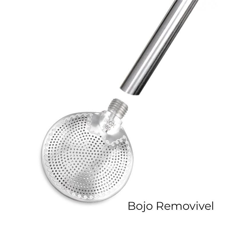 BOMBA DE CHIMARRÃO COM BOJO REMOVÍVEL, COM BIQUEIRA, – 980 FUROS | BRINDE: ESCOVA DE LIMPEZA