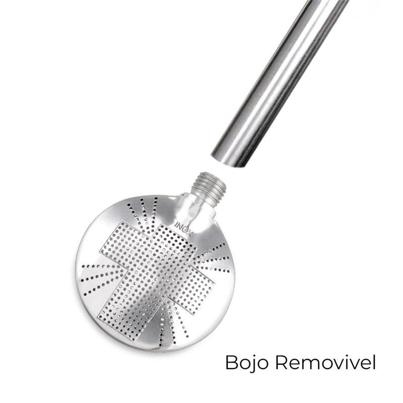 BOMBA DE CHIMARRÃO COM BOJO REMOVÍVEL, COM BIQUEIRA, CRUZ – 924 FUROS | BRINDE: ESCOVA DE LIMPEZA