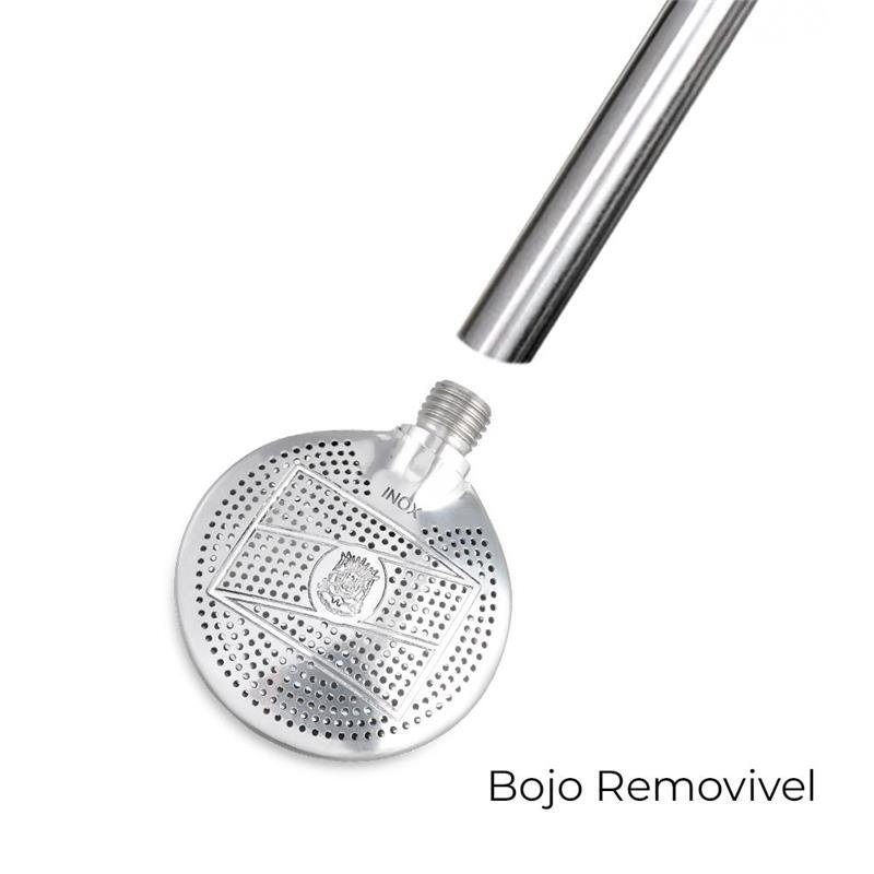 BOMBA DE CHIMARRÃO COM BOJO REMOVÍVEL, COM BIQUEIRA, BANDEIRA FOLHEADA – 880 FUROS | BRINDE: ESCOVA DE LIMPEZA