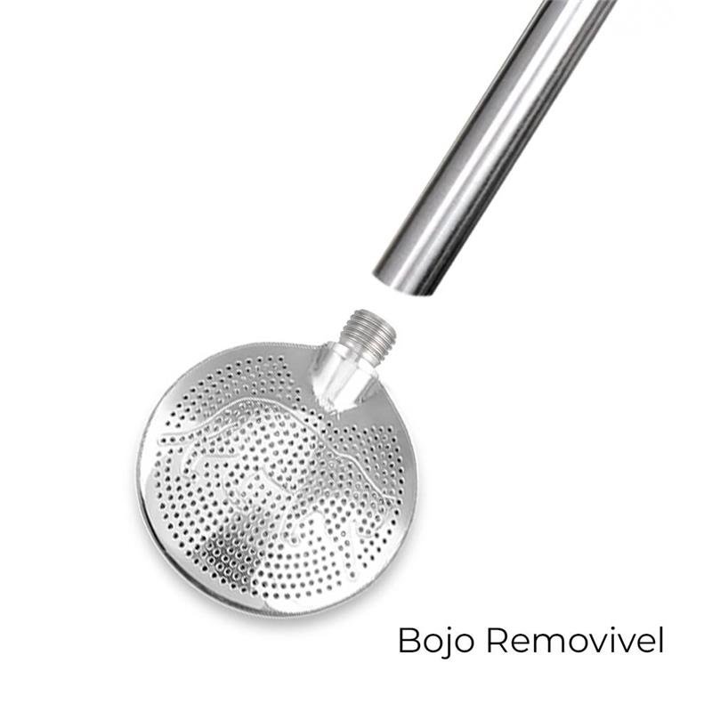 BOMBA DE CHIMARRÃO COM BOJO REMOVÍVEL, COM BIQUEIRA, ONÇA – 841 FUROS | BRINDE: ESCOVA DE LIMPEZA