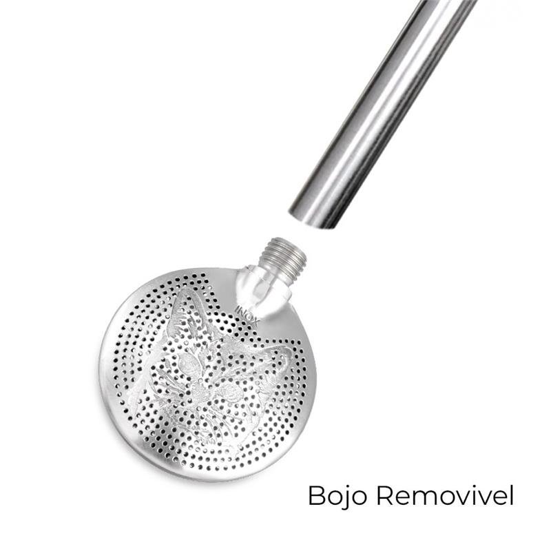 BOMBA DE CHIMARRÃO COM BOJO REMOVÍVEL, SEM BIQUEIRA, GATO – 879 FUROS | BRINDE: ESCOVA DE LIMPEZA