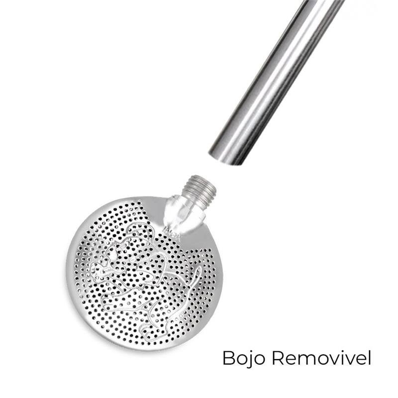 BOMBA DE CHIMARRÃO COM BOJO REMOVÍVEL, COM BIQUEIRA, CAHORRO – 841 FUROS | BRINDE: ESCOVA DE LIMPEZA