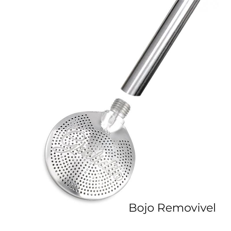 BOMBA DE CHIMARRÃO COM BOJO REMOVÍVEL, COM BIQUEIRA, GRATIDÃO – 924 FUROS | BRINDE: ESCOVA DE LIMPEZA