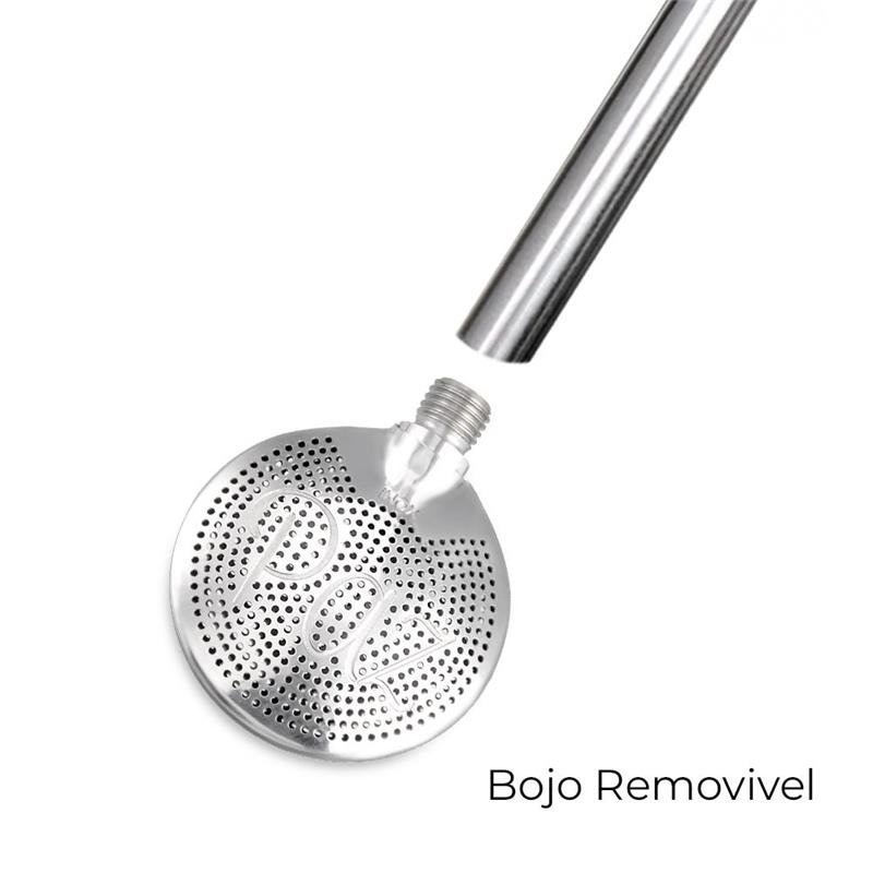 BOMBA DE CHIMARRÃO COM BOJO REMOVÍVEL, COM BIQUEIRA, PAZ – 923 FUROS | BRINDE: ESCOVA DE LIMPEZA