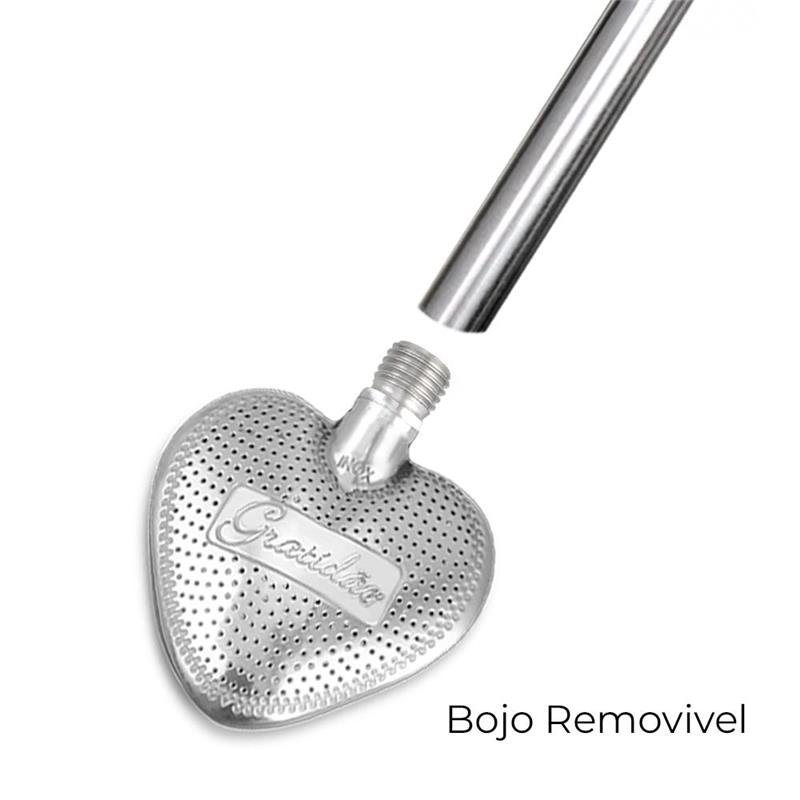 BOMBA DE CHIMARRÃO CORAÇÃO COM BOJO REMOVÍVEL, COM BIQUEIRA, GRATIDÃO – 812 FUROS | BRINDE: ESCOVA DE LIMPEZA
