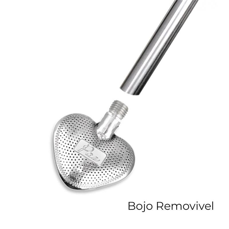 BOMBA DE CHIMARRÃO CORAÇÃO COM BOJO REMOVÍVEL, COM BIQUEIRA, PAZ – 842 FUROS | BRINDE: ESCOVA DE LIMPEZA