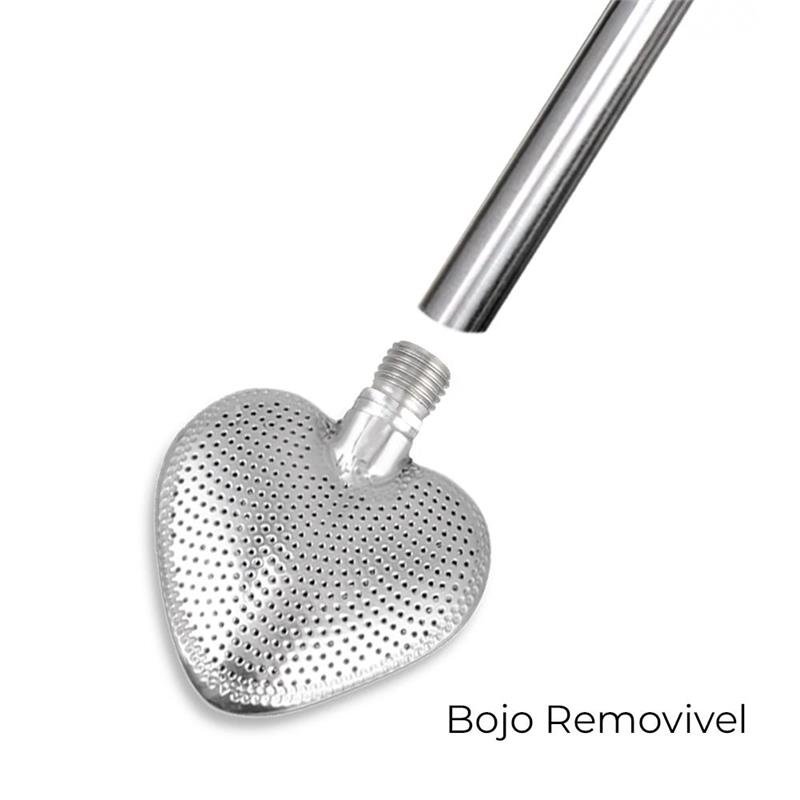 BOMBA DE CHIMARRÃO CORAÇÃO COM BOJO REMOVÍVEL, COM BIQUEIRA, – 897 FUROS | BRINDE: ESCOVA DE LIMPEZA